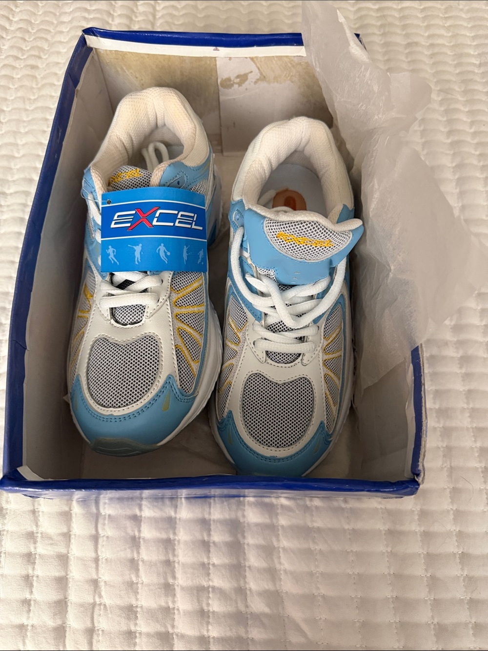 Kids Blue & White Athletic Sneakers